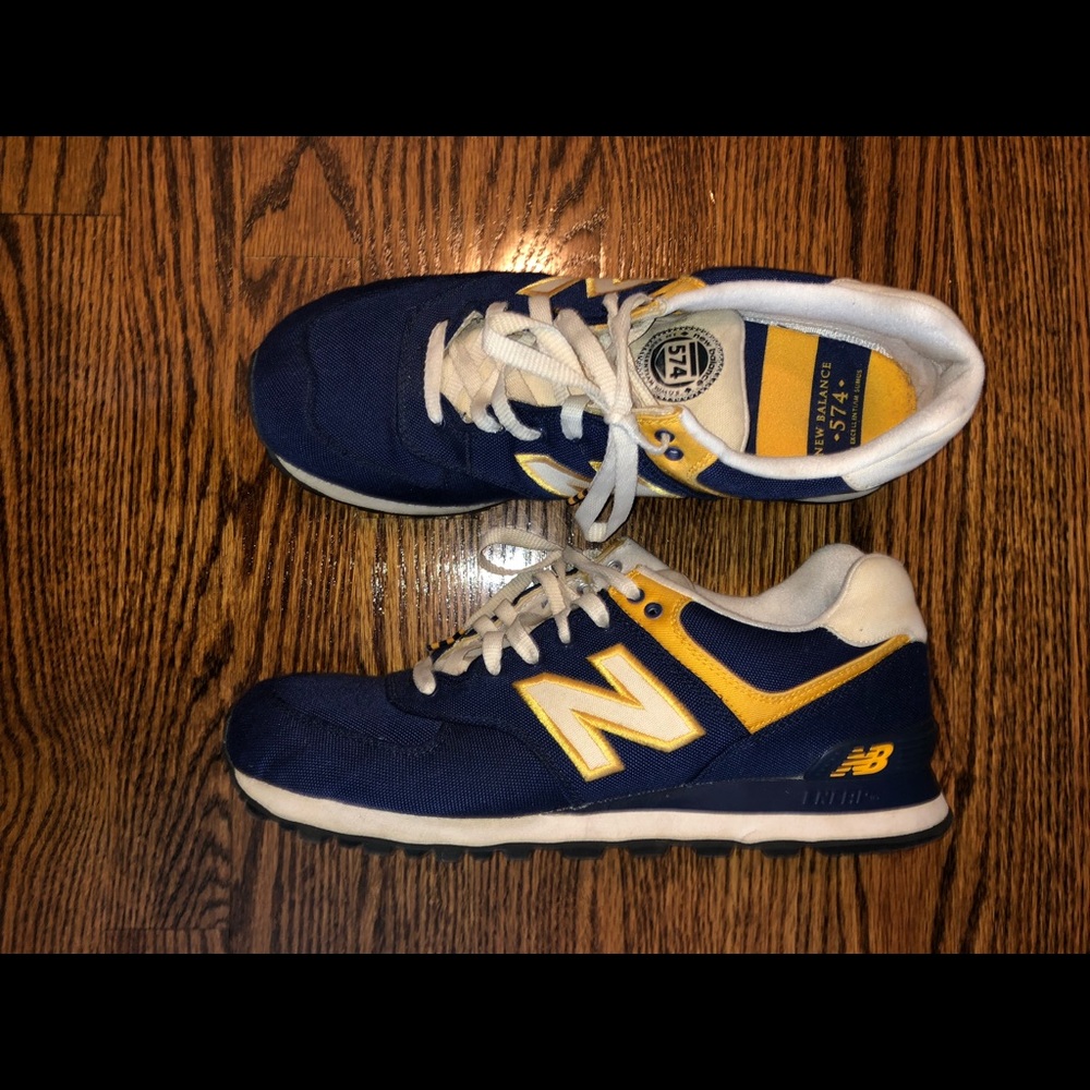 New Balance by J.Crew men’s blue/yellow sneakers